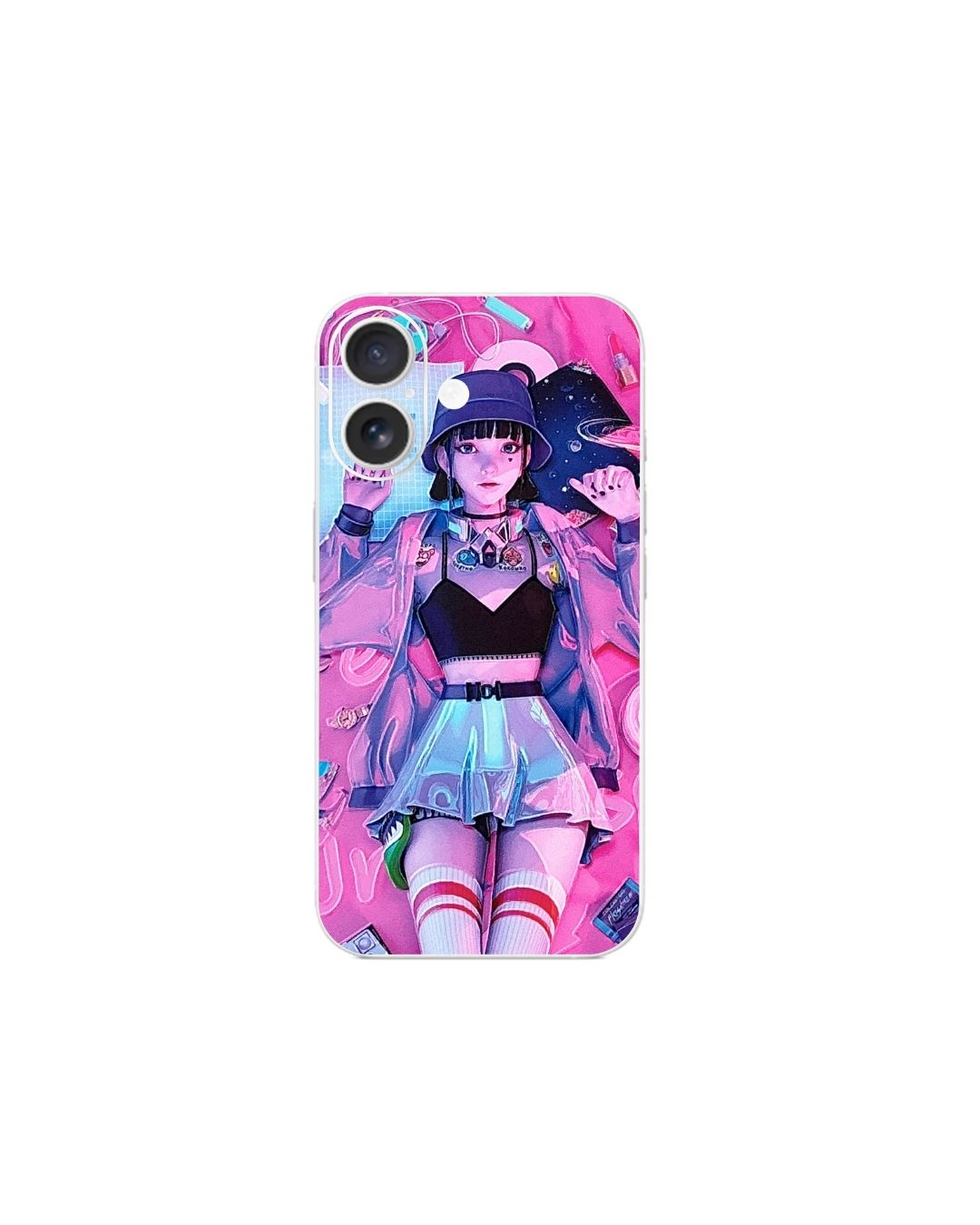 Handyfolie Rückseite für iPhone – Neon Girl Motive | 2 Designs