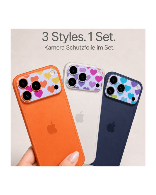 Kamera-Schutzfolie Herzen 3er-Set