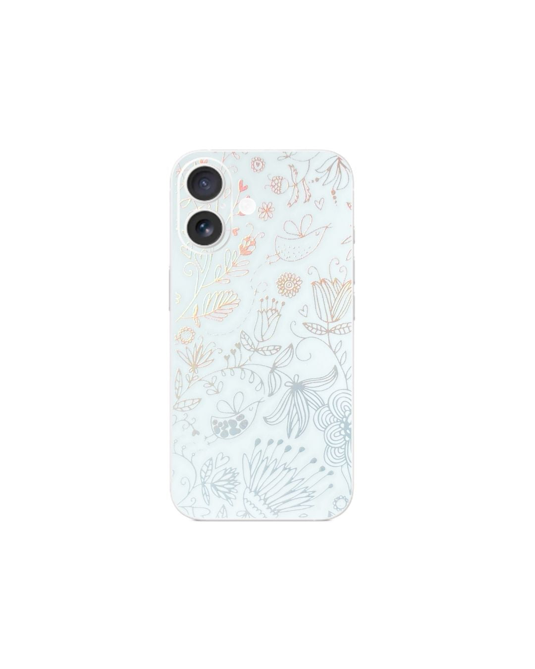 Handyfolie Rückseite für iPhone – Vögel & Blüten Holografisch