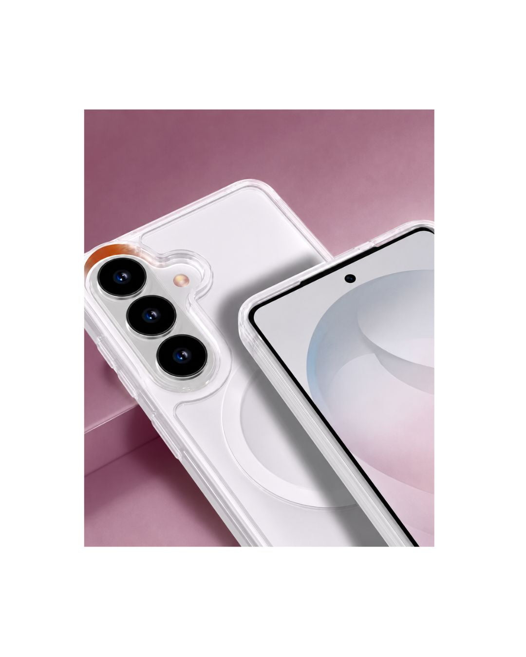 MagSafe Transparente Hülle für Samsung Galaxy S23 S24 S25 – Vorder- und Rückansicht mit sichtbarem Magnetring, kompatibel mit kabellosem Laden