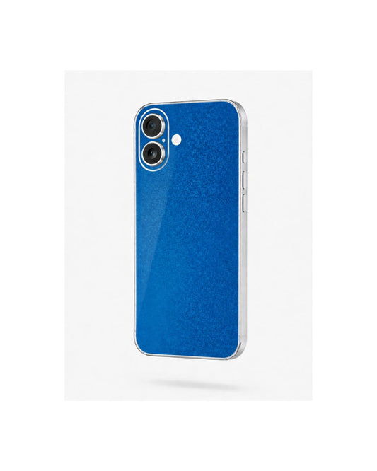 Blaue Handyfolie für die Rückseite selbstklebend mit feinem Glitzer Effekt und schimmernder Oberfläche für iPhone Felima Design