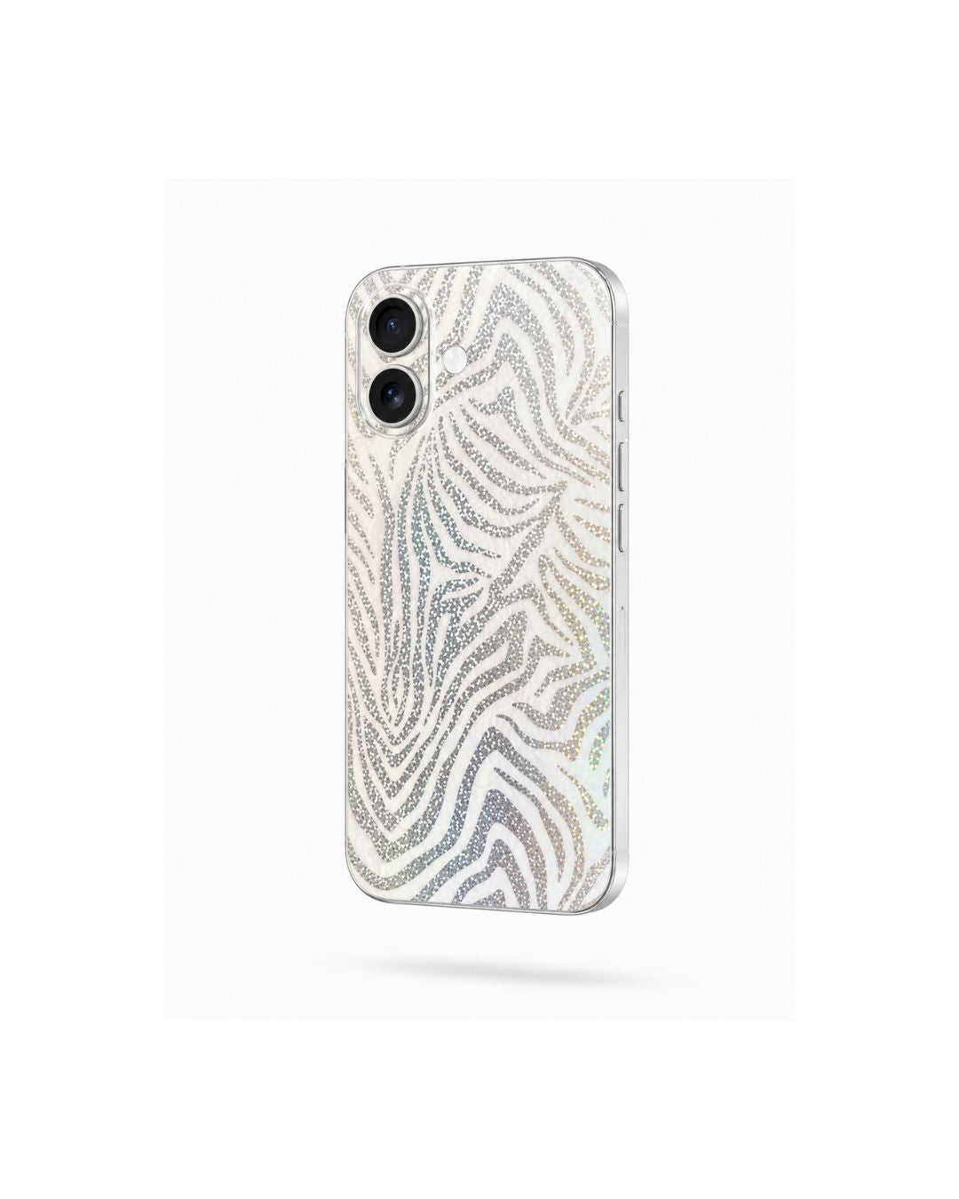 Elegantes Zebra Design als holografische Handyfolie mit schimmerndem Effekt auf hellem iPhone Felima Design 