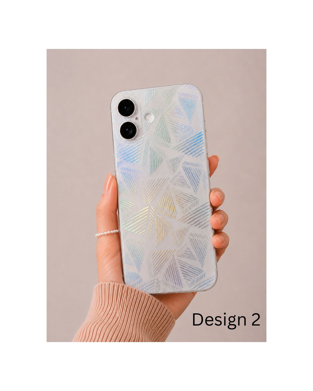 Holografische iPhone-Folie mit geometrischem Dreiecks-Muster im Kristall-Look
