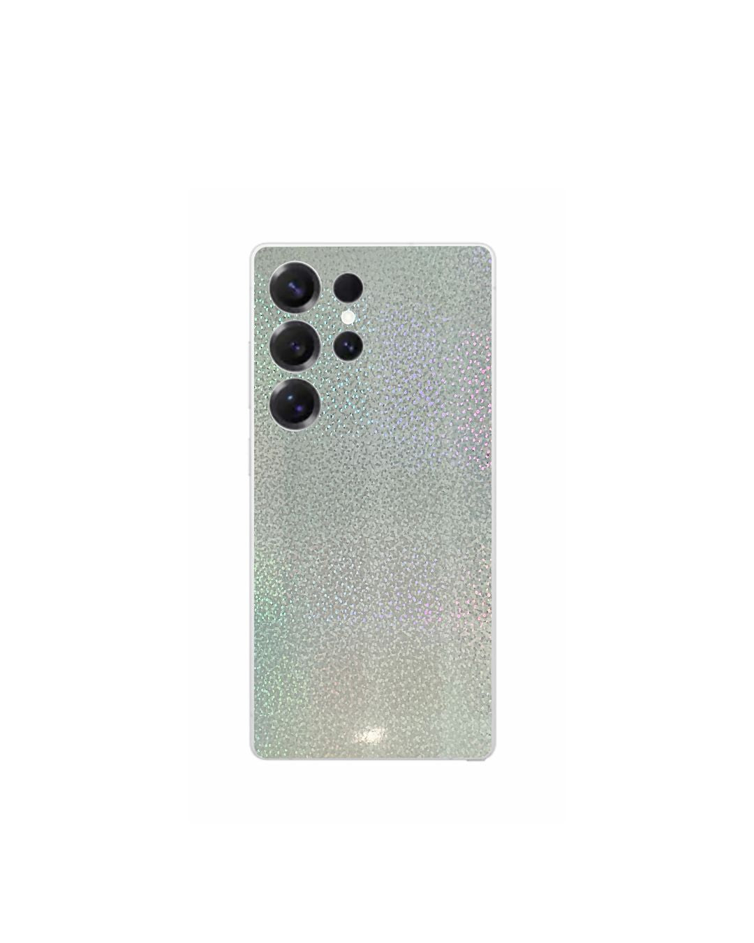 Silber holografische Glitzer Handyfolie Samsung Rückseite – schimmernde Schutzfolie Felima Design