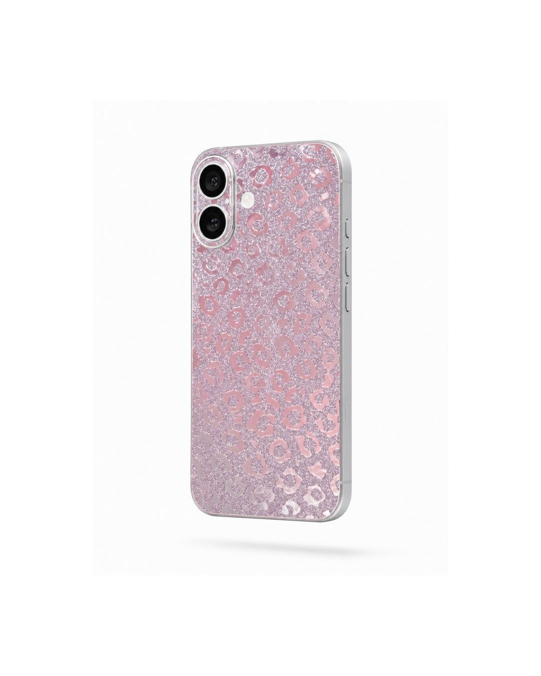 Rosa Leopard Handyfolie für die Rückseite selbstklebend mit Glitzer Effekt und schimmernder Oberfläche für iPhone Felima Design