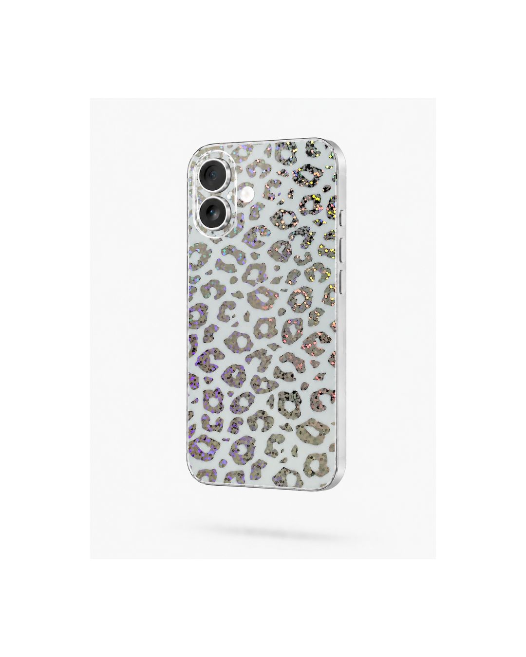 Handyfolie Leopard Design holografisch glänzend selbstklebend auf iPhone Rückseite Felima Design