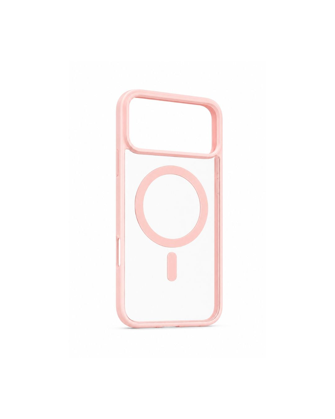 Transparente iPhone Hülle mit rosa Rahmen – MagSafe kompatibel