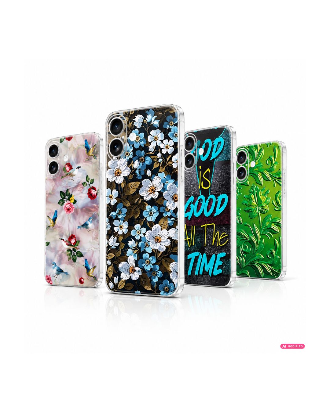 Handyfolie Rückseite für iPhone – Blumen & Vögel Motive | 4 Designs