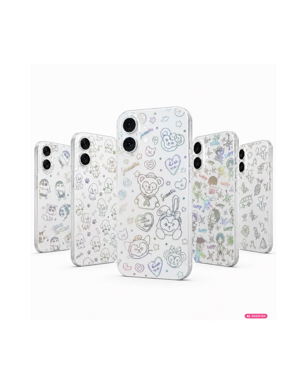 Holografische Handyfolie für iPhone | Hunde, Herzen & Kritzeleien | 5 Designs