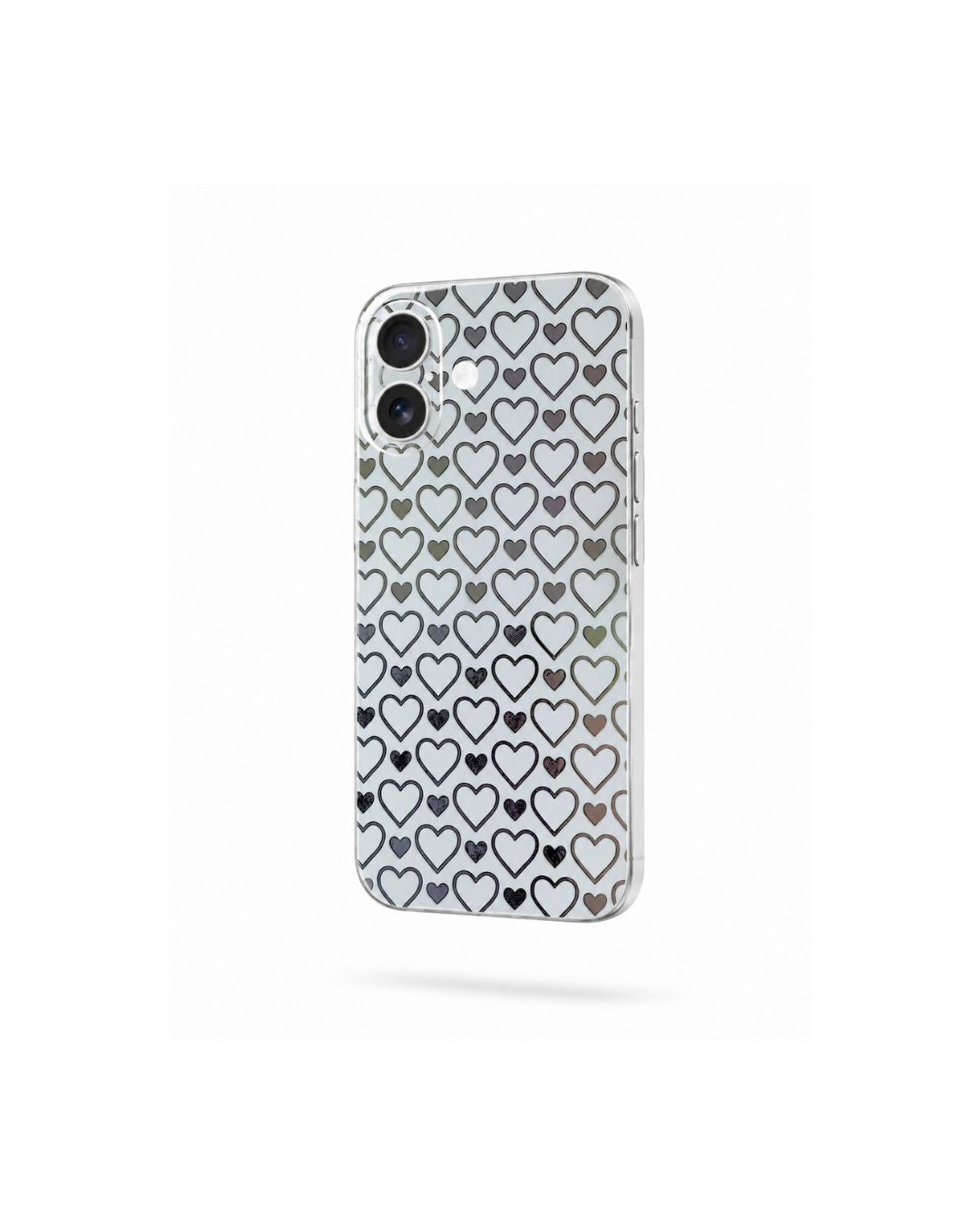 Holografische Handyfolie für iPhone mit Silber Herzen Felima design