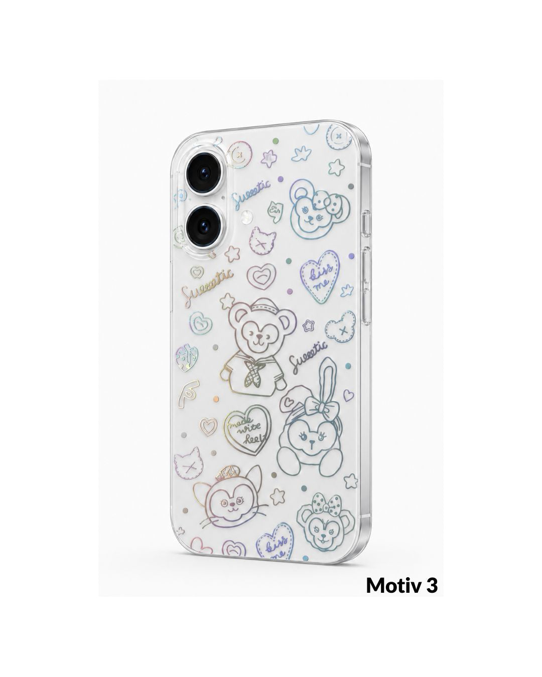 Holografische Handyfolie für iPhone | Hunde, Herzen & Kritzeleien | 5 Designs