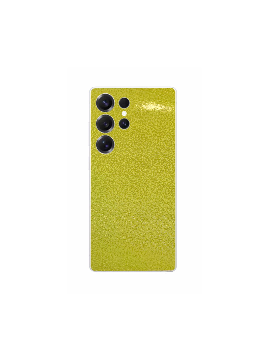 Gelbe Glitzer Handyfolie Samsung Rückseite – einfarbige Schutzfolie Felima Design