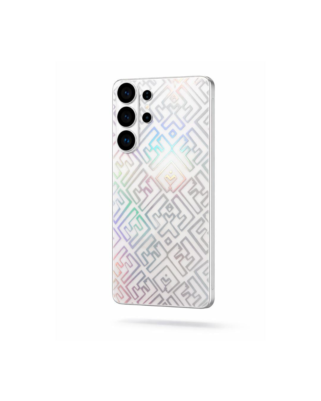 Holografische Handyfolie Glow Pattern Luxe mit schimmerndem Muster auf Smartphone Rückseite