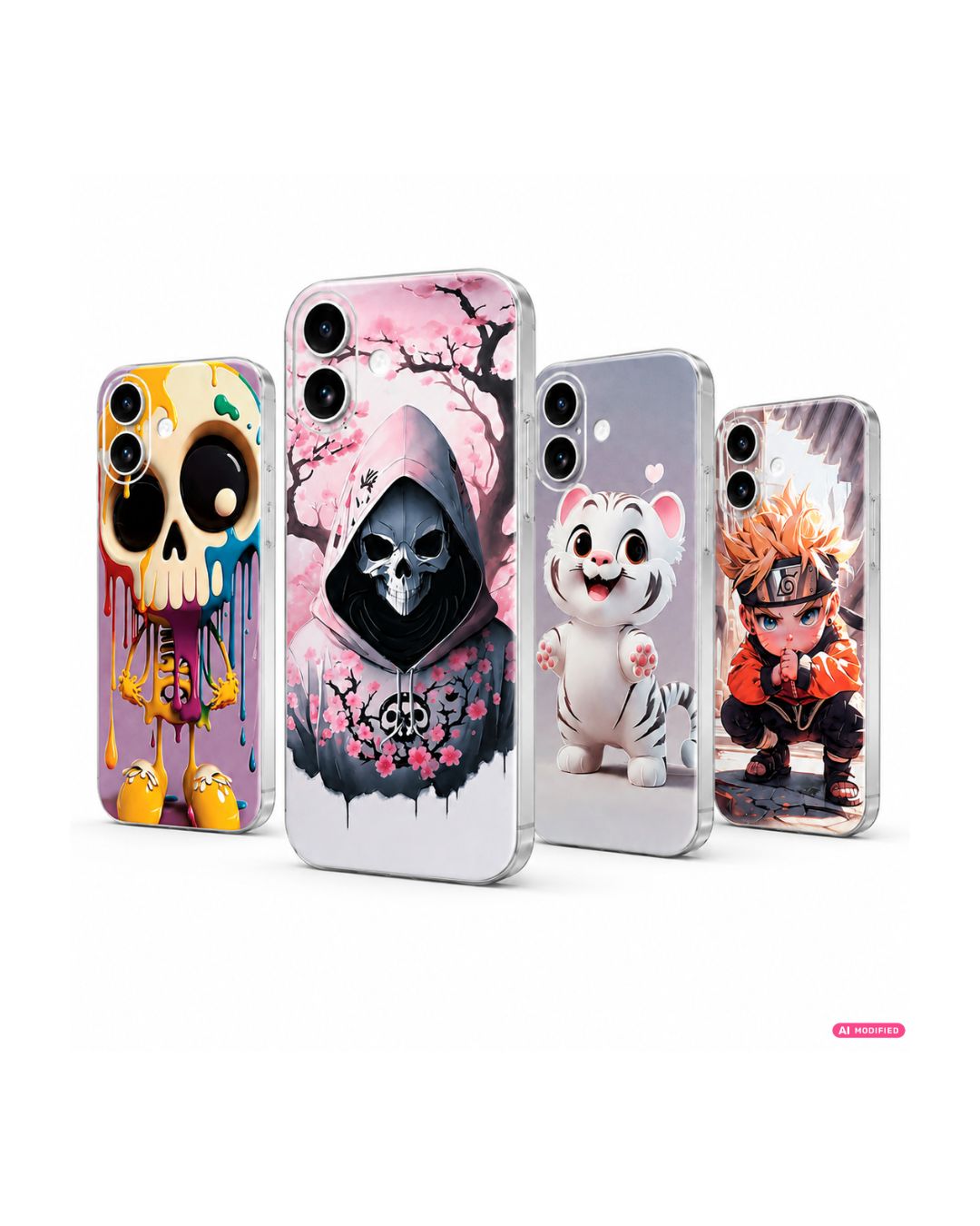 Handyfolie Rückseite für iPhone – Skull & Tiger Motive | 4 Designs