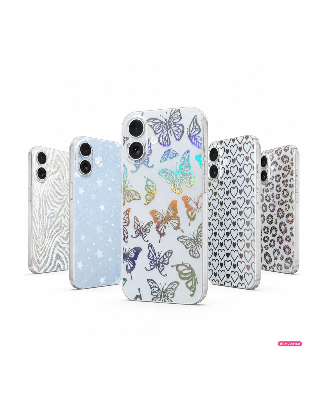 Holografische Handyfolie iPhone | Schmetterlinge, Herzen & Leo | 5 Muster