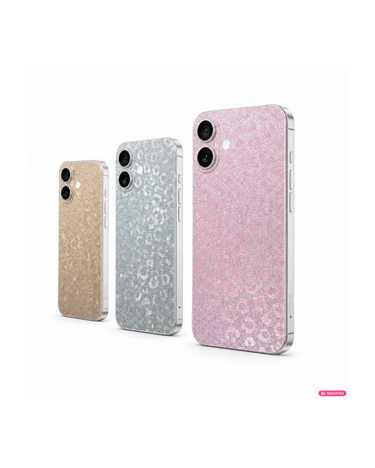 Leo Handyfolien für die iPhone Rückseite in Rosa, Silber und Gold mit Glitzer