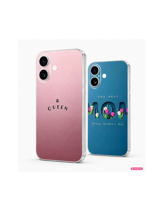 Handyfolie Rückseite für iPhone – Mom & Queen Schriftzug | 2 Designs