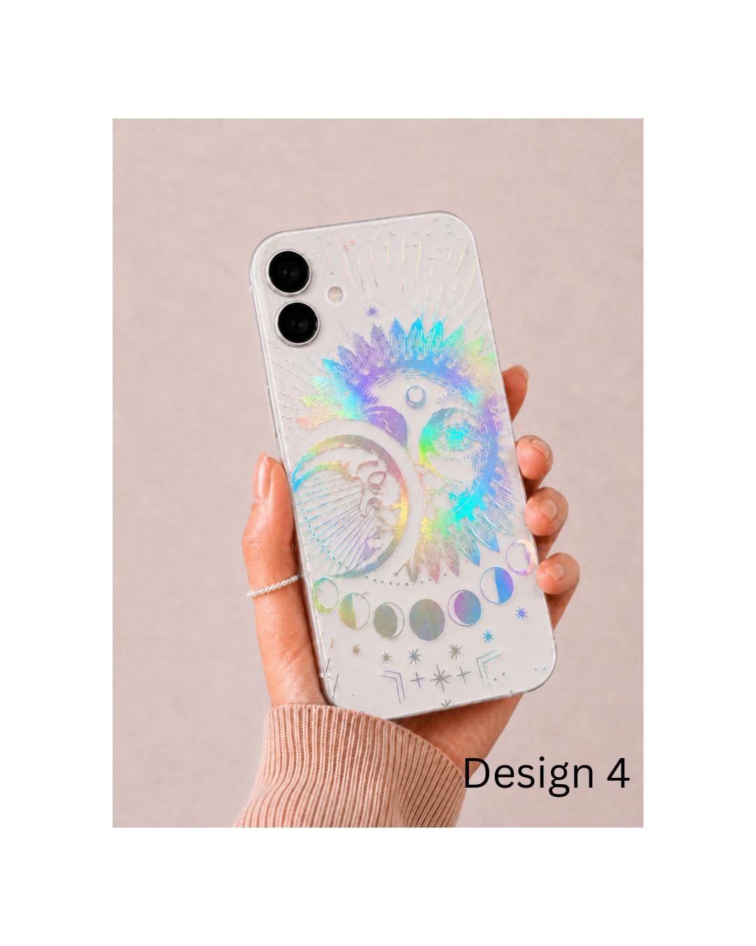Holografische Handyfolie iPhone | Paris, Meer & Mond  | 5 Designs | Skin Rückseite