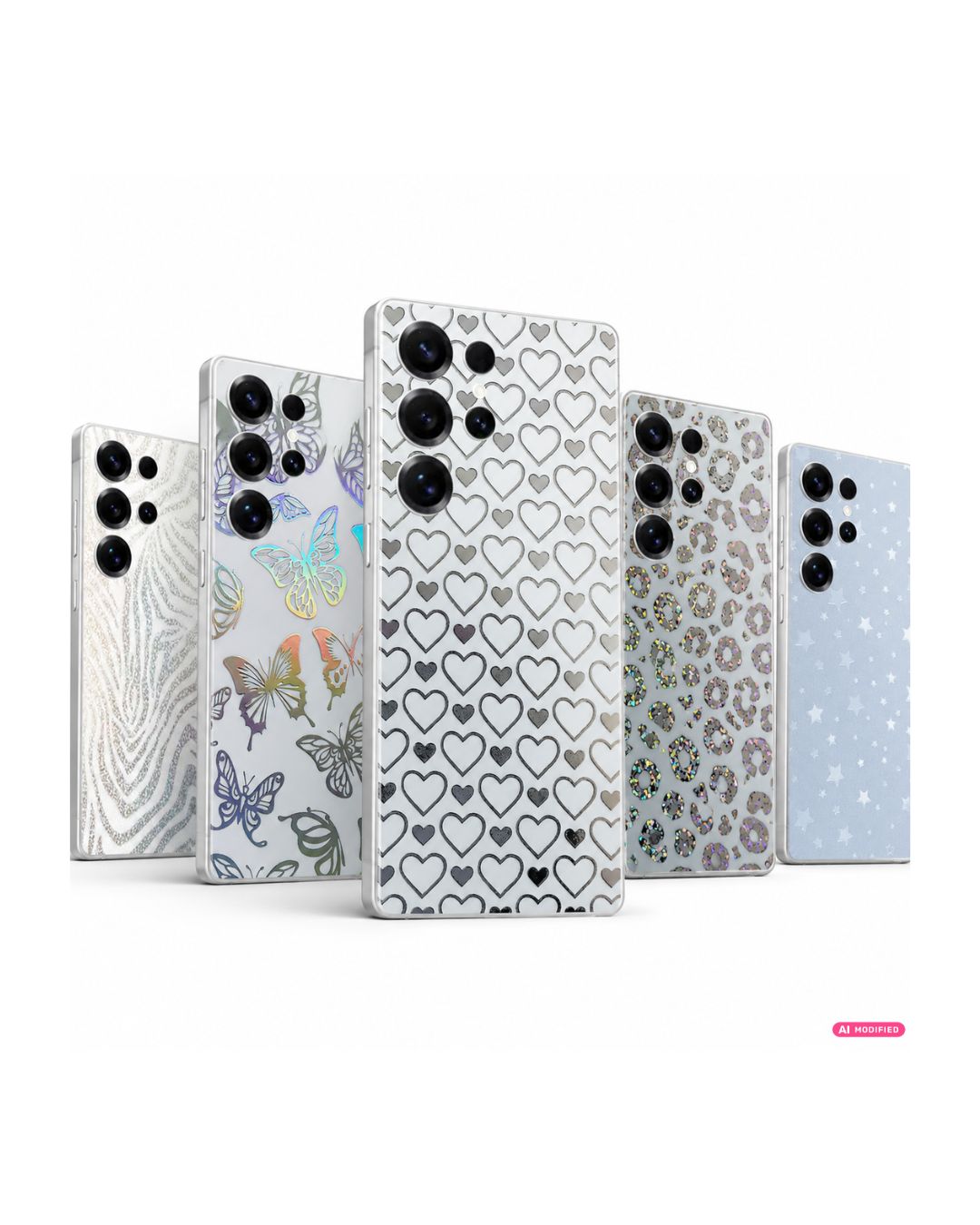 Holografische Handyfolie Samsung | Schmetterlinge, Herzen & Leo | 5 Muster