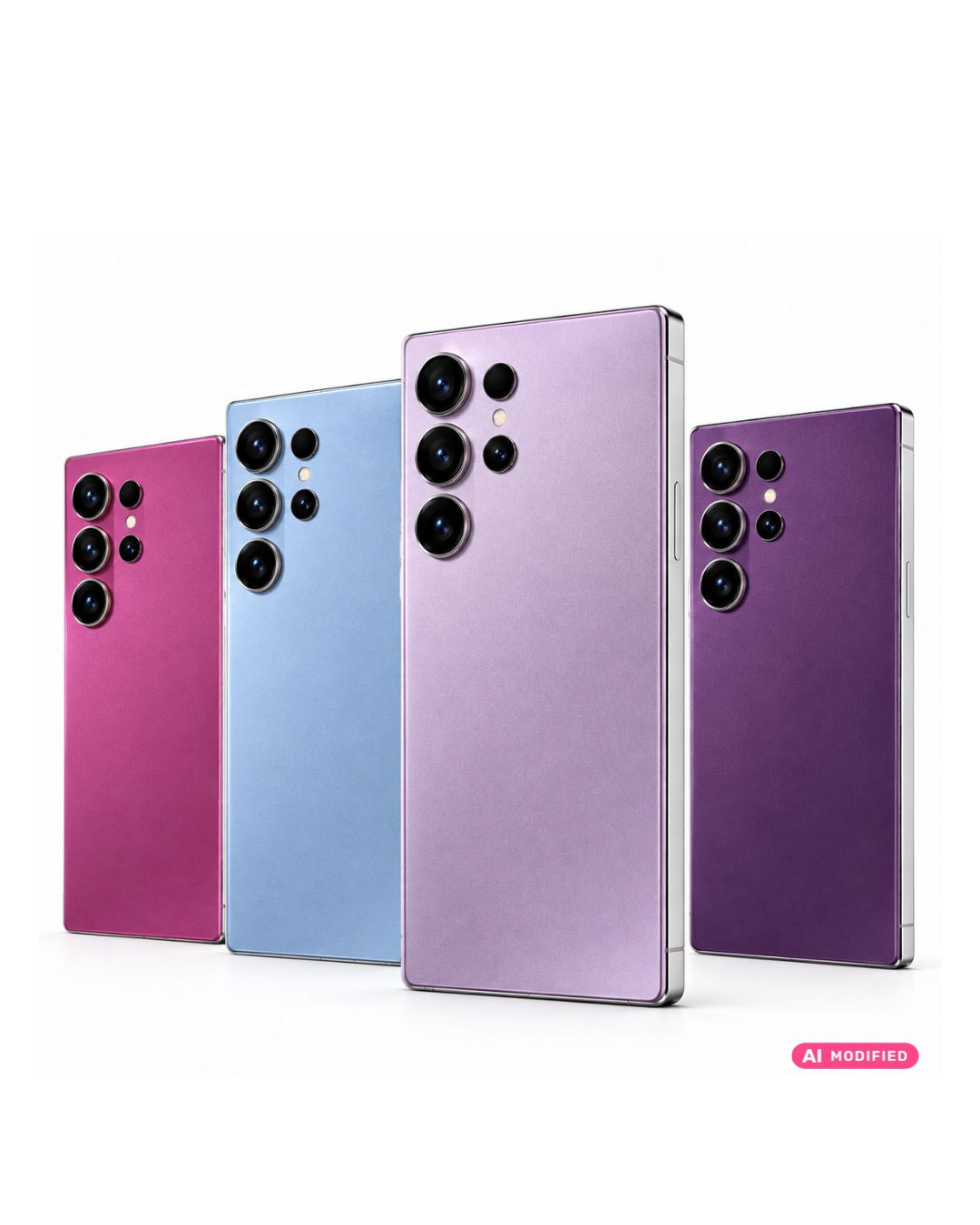 Einfarbige Rückseiten-Handyfolie für Samsung mit Metallic-Effekt in Dunkellila, Pink, Hell Lila oder Hellblau